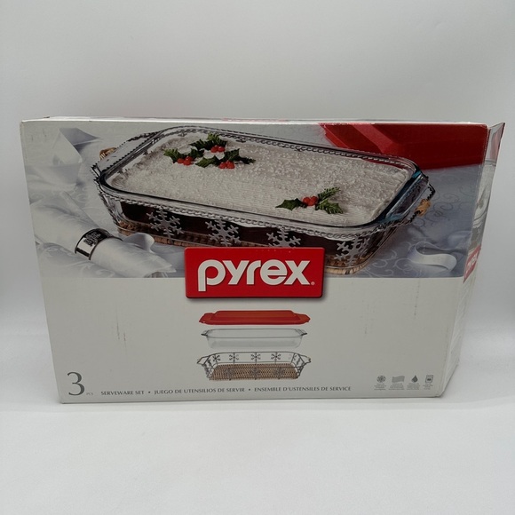 Pyrex Other - Limited Pyrex Snowflake Serveware 2 pc Set Christmas Baking 13" x 9" Brand New